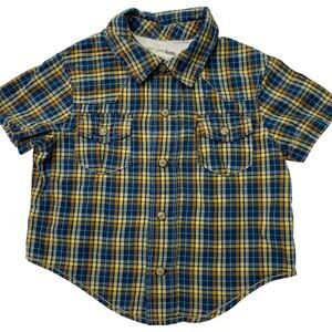 Genuine Kids Boys 2T Pearl Snap Tyle Western Shirt Short Sleeve Cotton Plaid